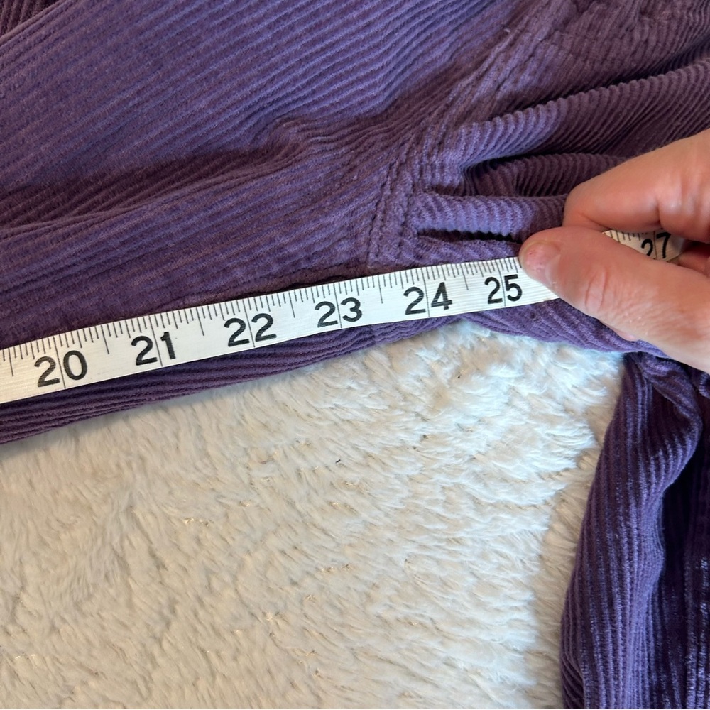 PacSun Purple Corduroy High Waisted High Rise Straight Leg Crop Raw Hem Sz 25 - Picture 13 of 14